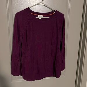 Stylus 3/4 length sleeve purple sweater